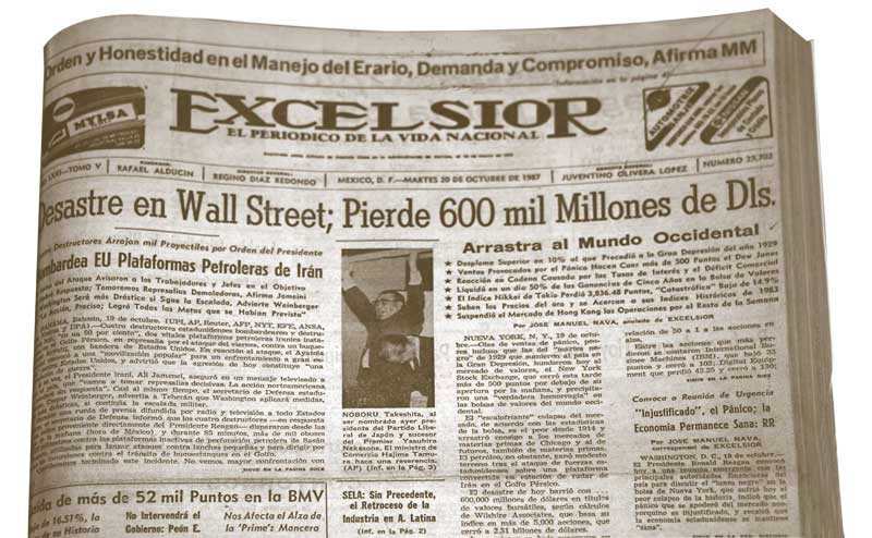 Excelsior 20 de Octubre de 1987. Fuente Hemeroteca Nacional de México