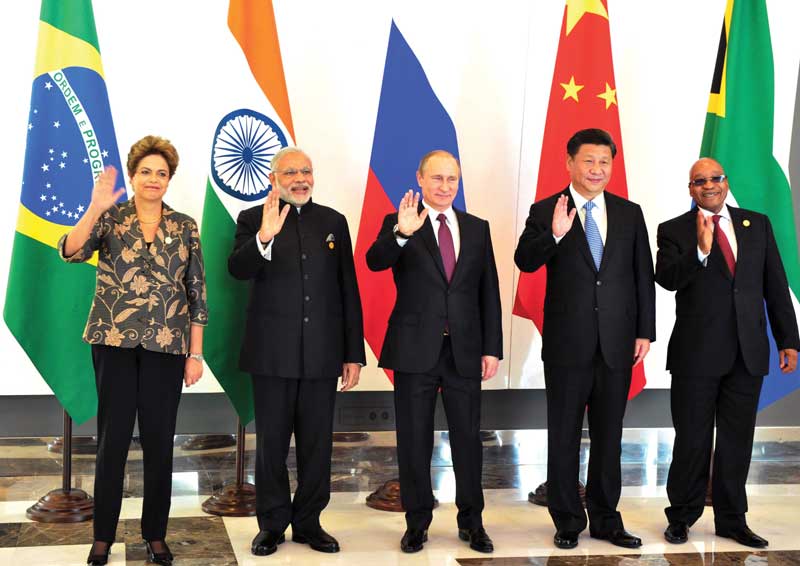 Presidentes de los BRICS en una reunión del G20 en Turquía.