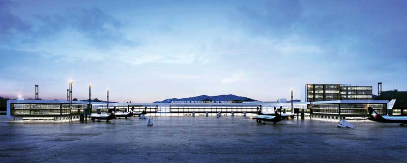 El aeropuerto internacional de Tijuana, Baja California es el quinto más ocupado del país (despúes de CDMX, Cancún, Guadalajara y Monterrey).