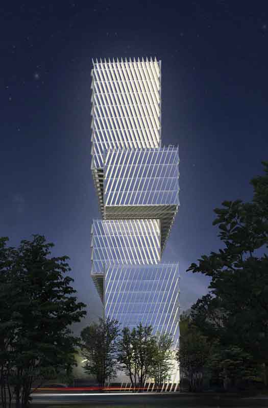 Torre Américas I. Tiene un área de construcción de 57,970 m2.
