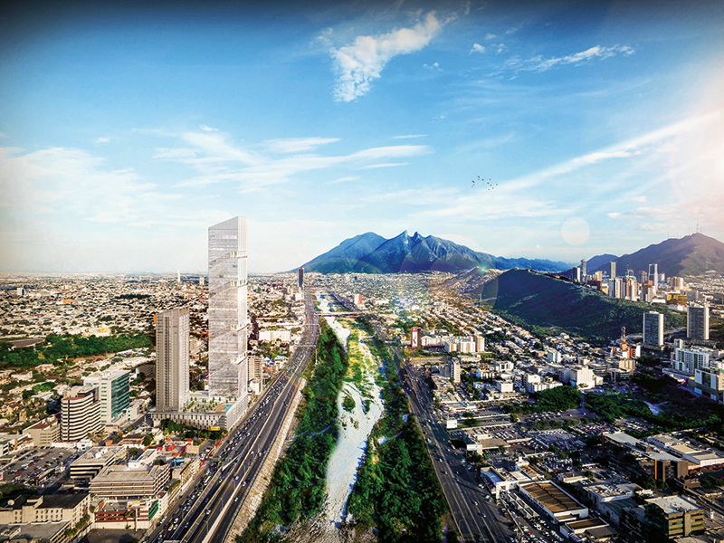 Real Estate Market, Monterrey, Torres Obispado, desarrollo de usos mixtos ubicado en la avenida Constitución, en Monterrey