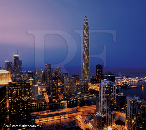 El edificio Chicago Spire en Chicago, EE.UU., es uno de sus nuevos proyectos