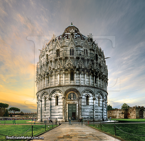 Baptisterio de Pisa, el mas grande de Italia construido en 1152 por Deustesalvet.