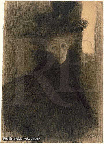 Retrato de una dama con capa y sombrero 1897-98