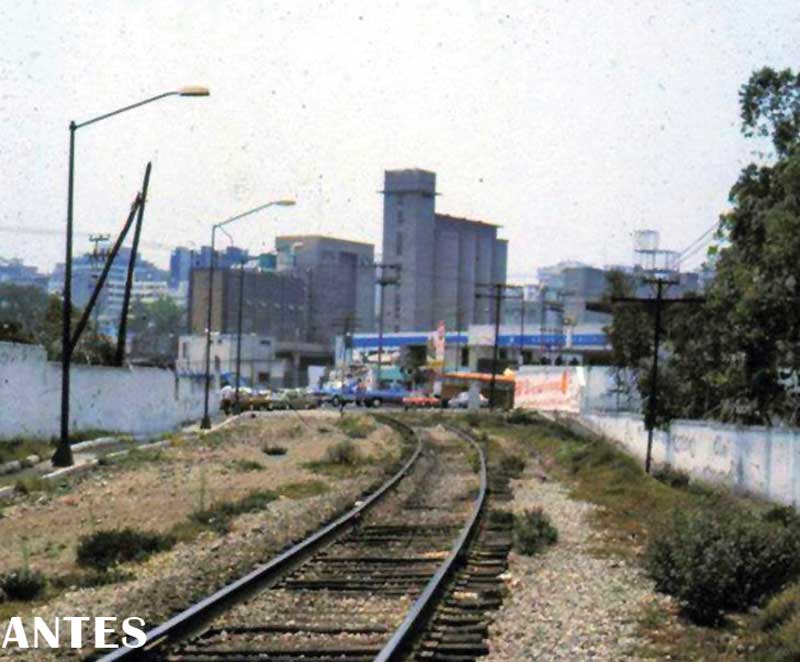 Esquina de Ferrocarril de Cuernavaca y Lago Zurich en 1982.