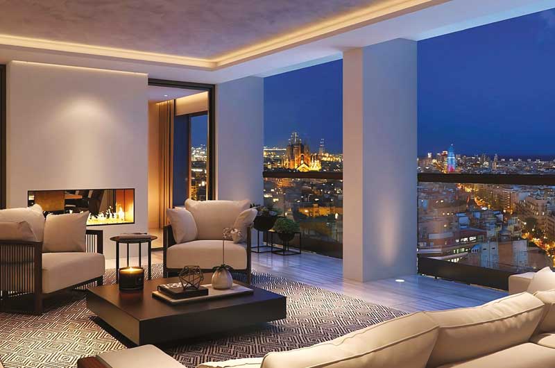 Real Estate Market &amp;amp; Lifestyle,Real Estate,Real Estate México,The Art of Living,Cero5Cien,Mandarin Oriental Residences Barcelona, Los apartamentos ofrecen vistas de la ciudad de Barcelona.