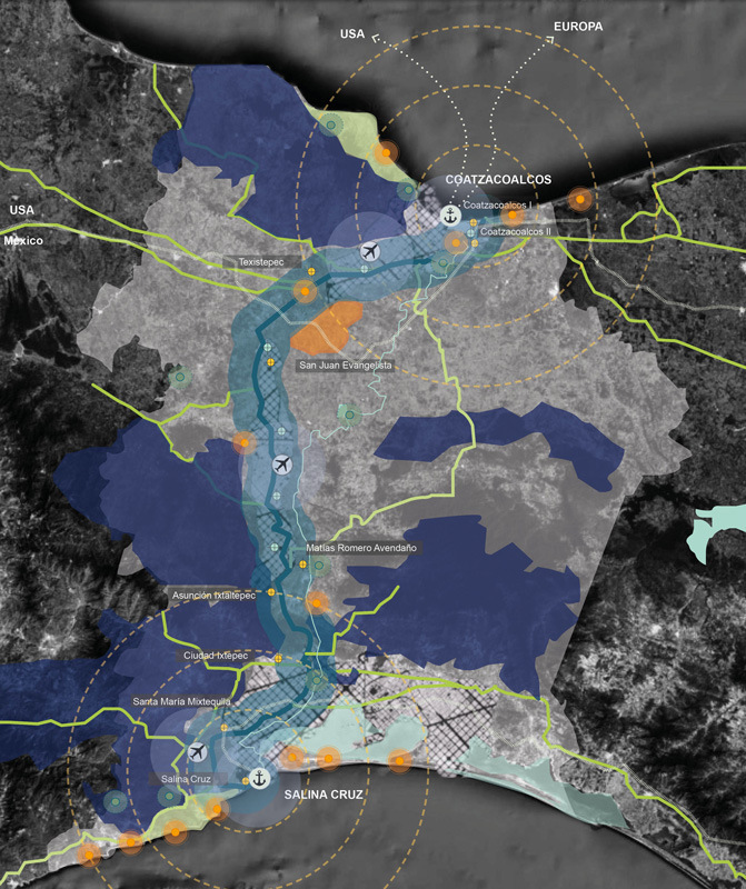 Real Estate,Real Estate Market and Lifestyle,Real Estate Market &amp;amp; Lifestyle,CIIT,Proistmo,Corredor Interoceánico del Istmo de Tehuantepec,México en el centro del mundo, Mapa del Corredor Interoceánico del Istmo de Tehuantepec.