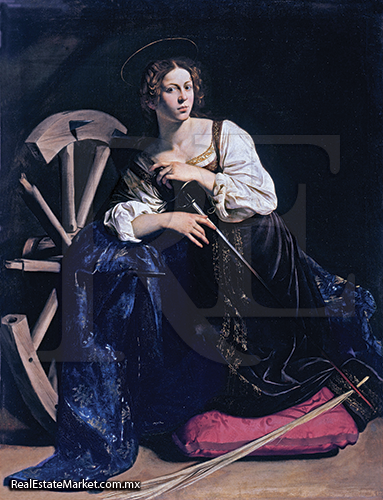 Santa Catalina de caravaggio es una de las obras que alberga el museo de thyssen-bornemisza