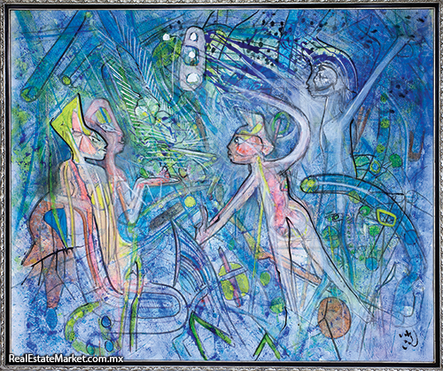 Felicidad sólida.<br />1997 Óleo sobre lienzo. ·<br />Roberto Matta Echauren / SOMAAP / México / 2012.