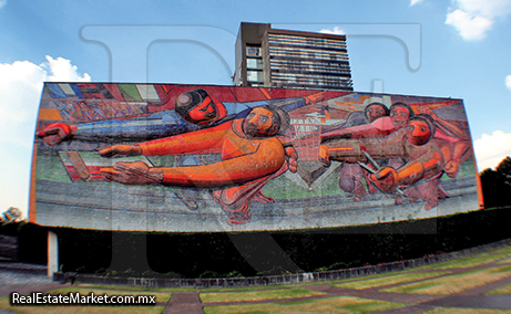 Mural lateral Rectoría Ciudad Universitaria