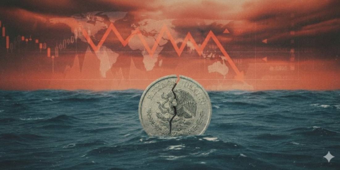 El peso se debilita por aversión global al riesgo y señales de recesión en México