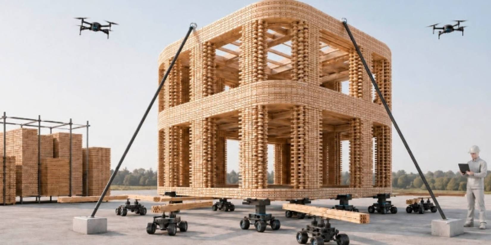 Foster + Partners desarrolla robots para construir edificios de mayor altura